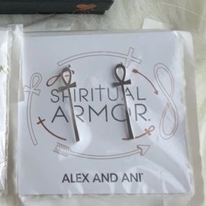 Alex and Ani .925 ANKH Silver Earrings